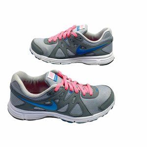 Nike Womens Revolution 2 Running Shoes 554902-006 Gray Pink Blue Size 8